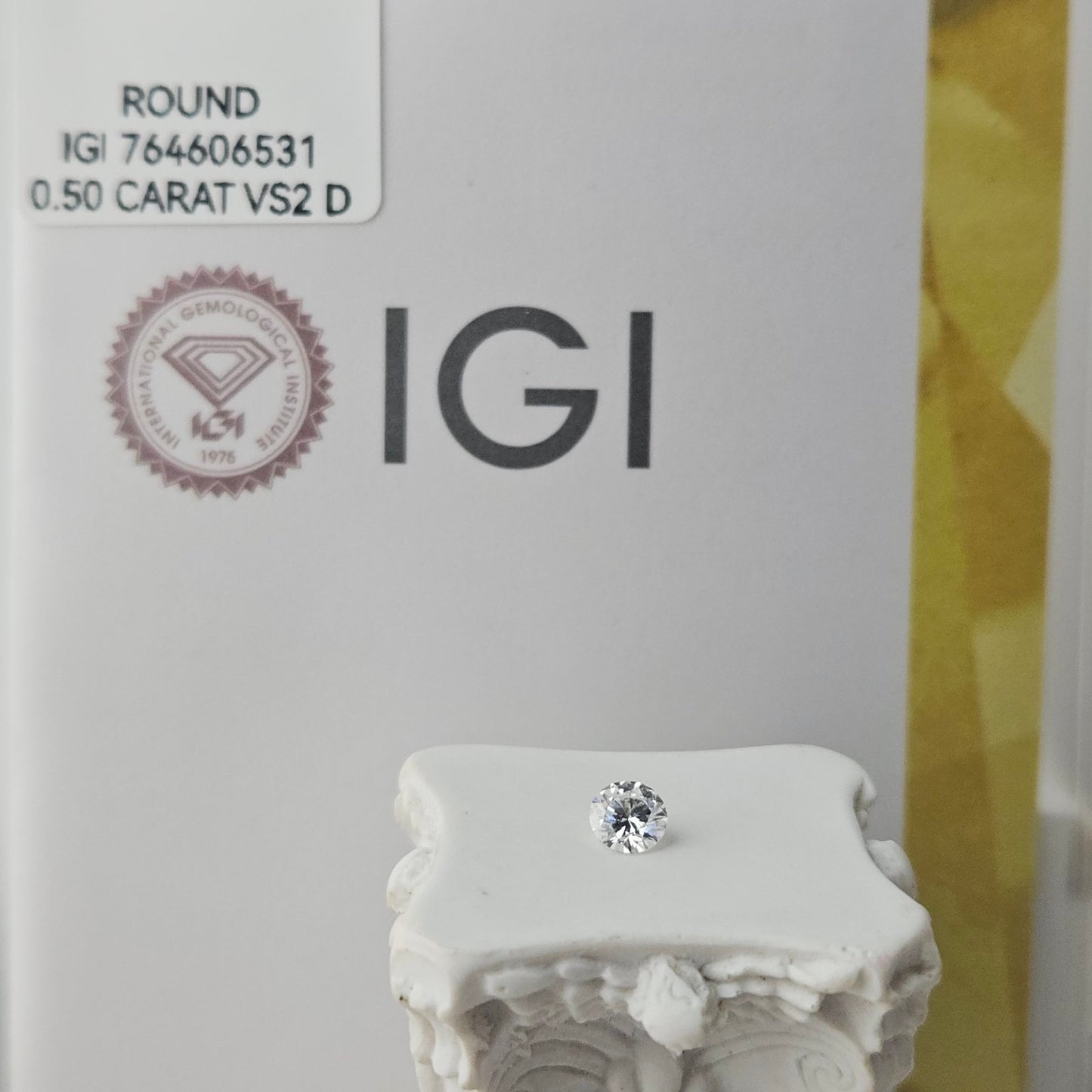 0.50CT VS2 D 764606531 Round Cut Lab Grown Diamond