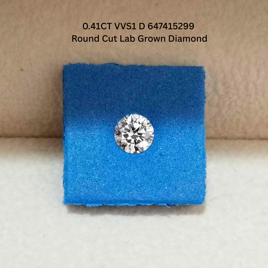 0.41CT VVS1 D 647415299 Round Cut Lab Grown Diamond