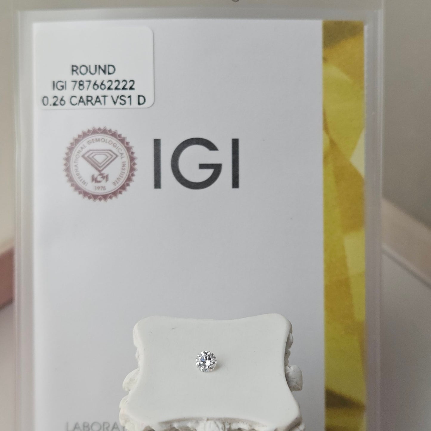 0.26CT VS1 D 787662222 Round Cut Lab Grown Diamond