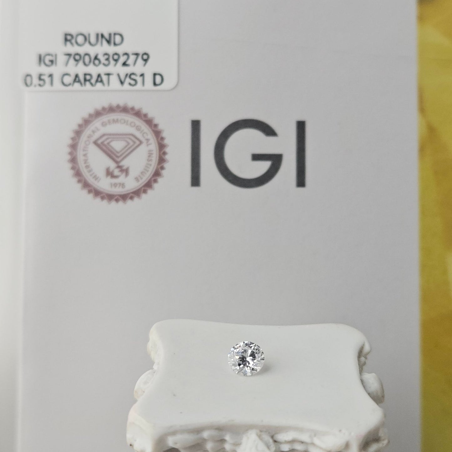 0.51CT VS1 D 790639279 Round Cut Lab Grown Diamond