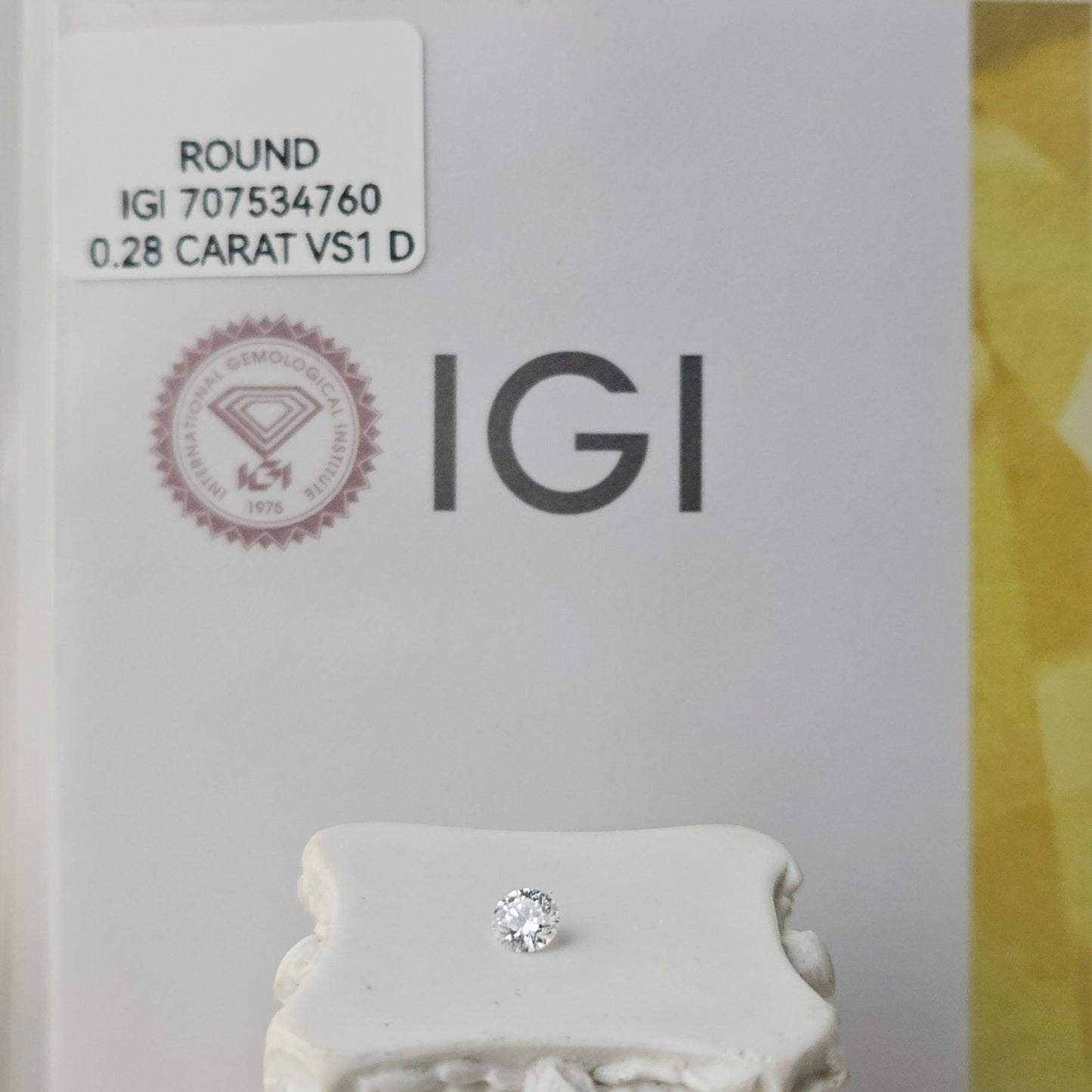 0.28CT VS1 D 707534760 Round Cut Lab Grown Diamond