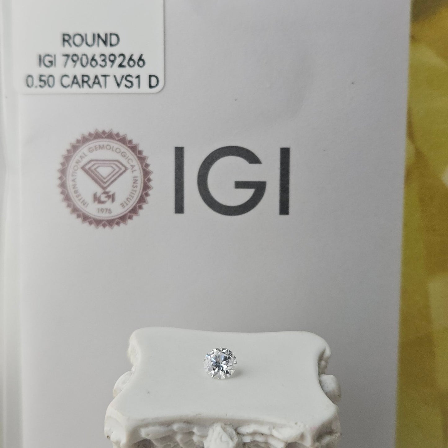 0.50CT VS1 D 790639266 Round Cut Lab Grown Diamond