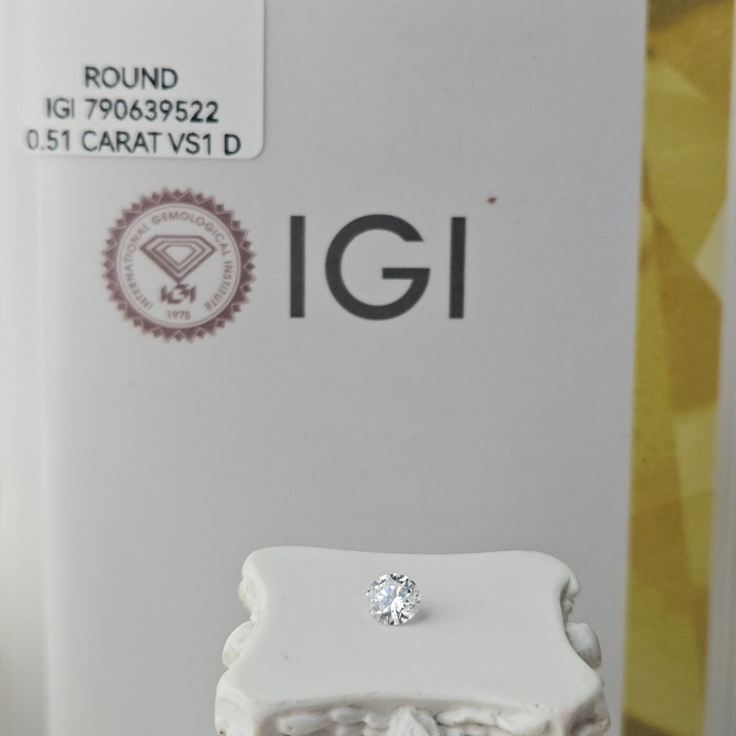 0.51CT VS1 D 790639522 Round Cut Lab Grown Diamond
