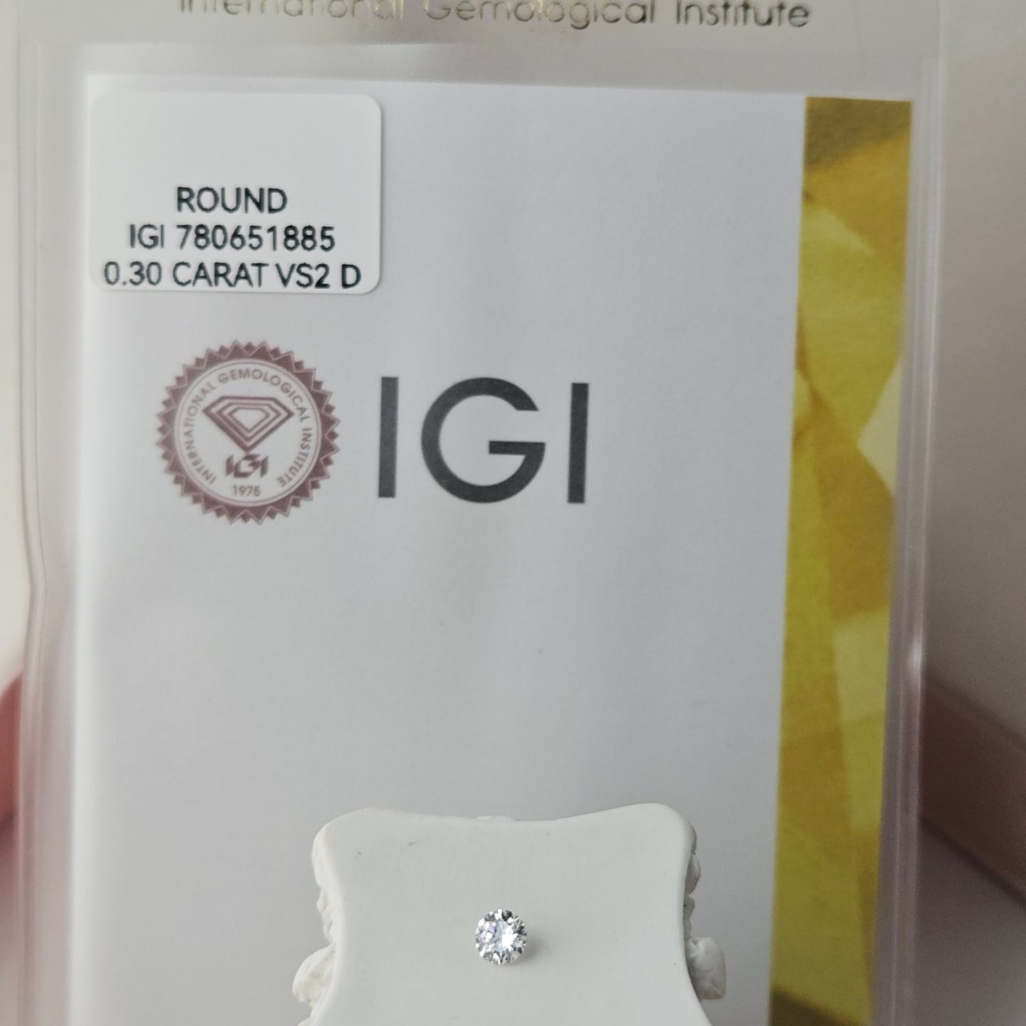 0.30CT VS2 D 780651885 Round Cut Lab Grown Diamond