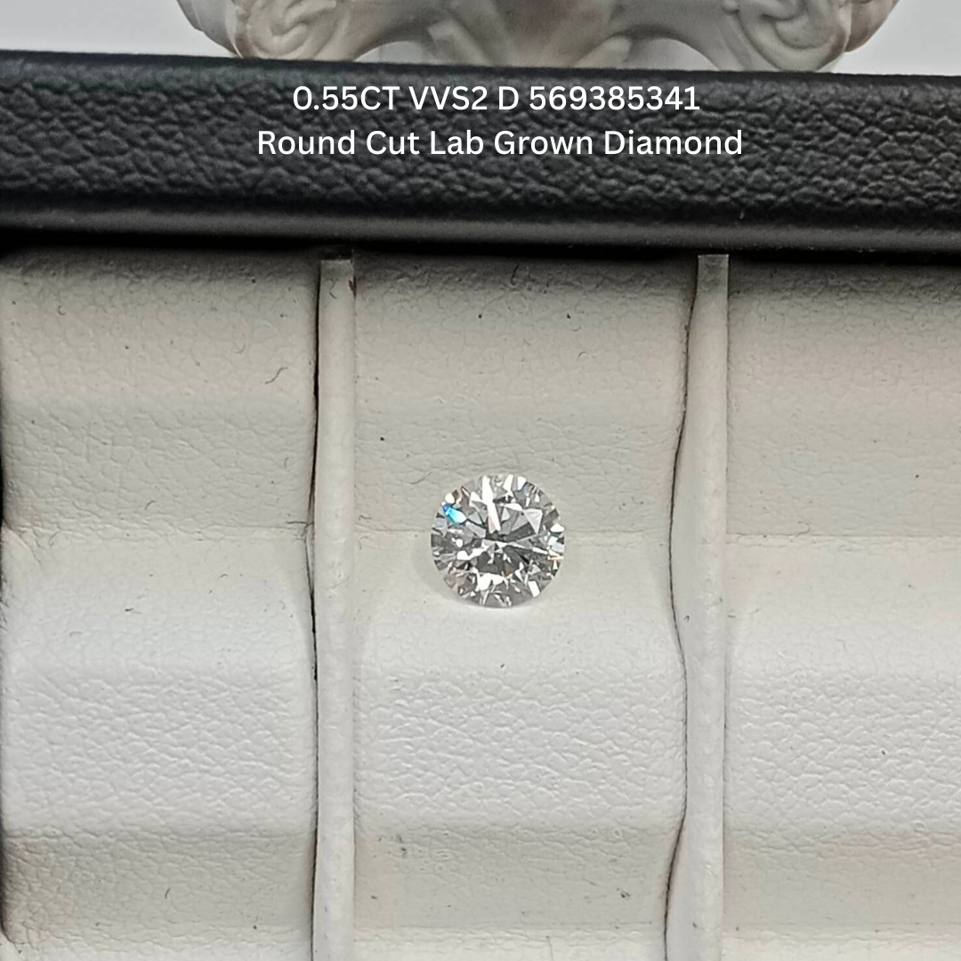 0.55CT VVS2 D 569385341 Round Cut Lab Grown Diamond