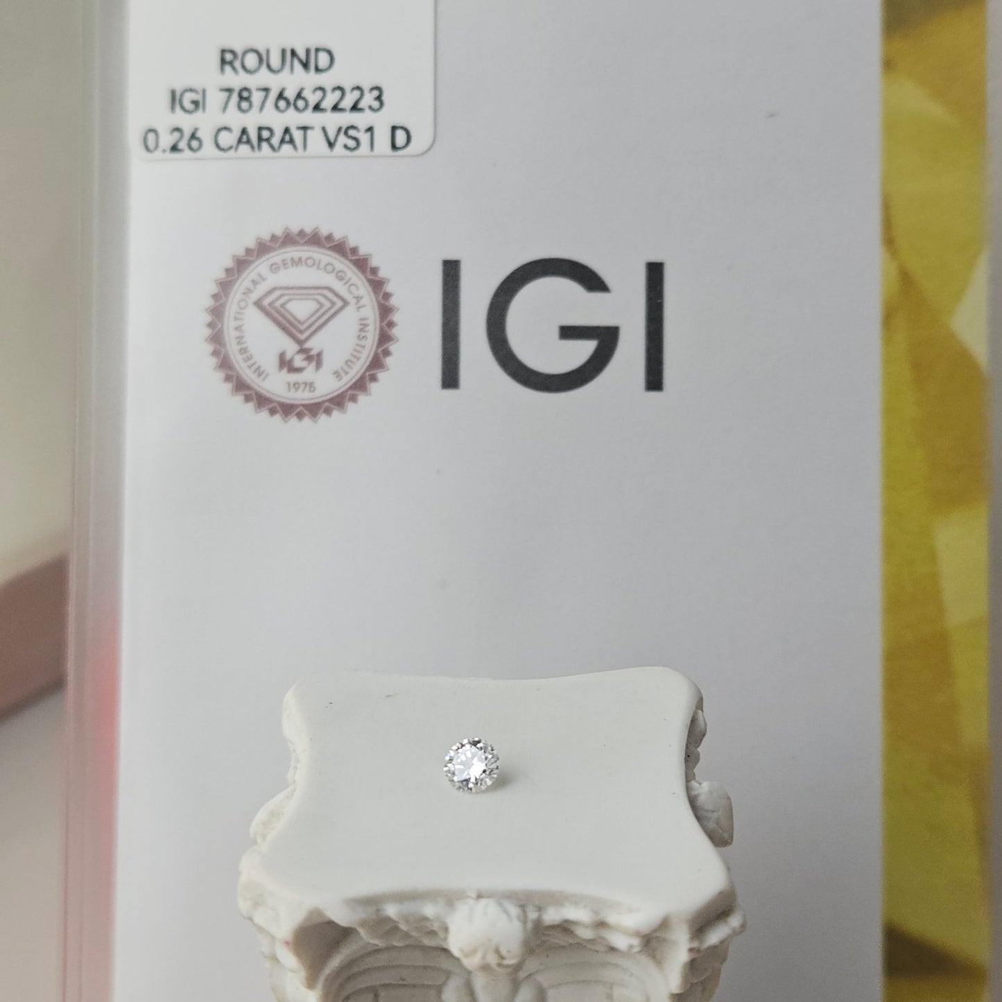 0.26CT VS1 D 787662223 Round Cut Lab Grown Diamond