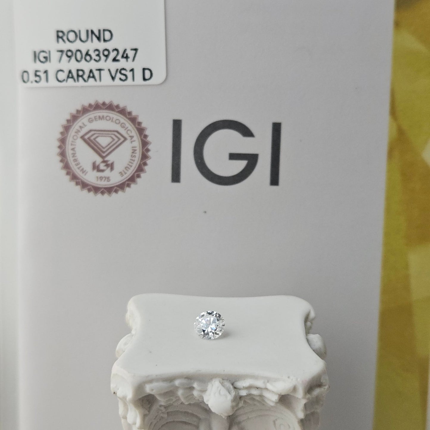 0.51CT VS1 D 790639247 Round Cut Lab Grown Diamond