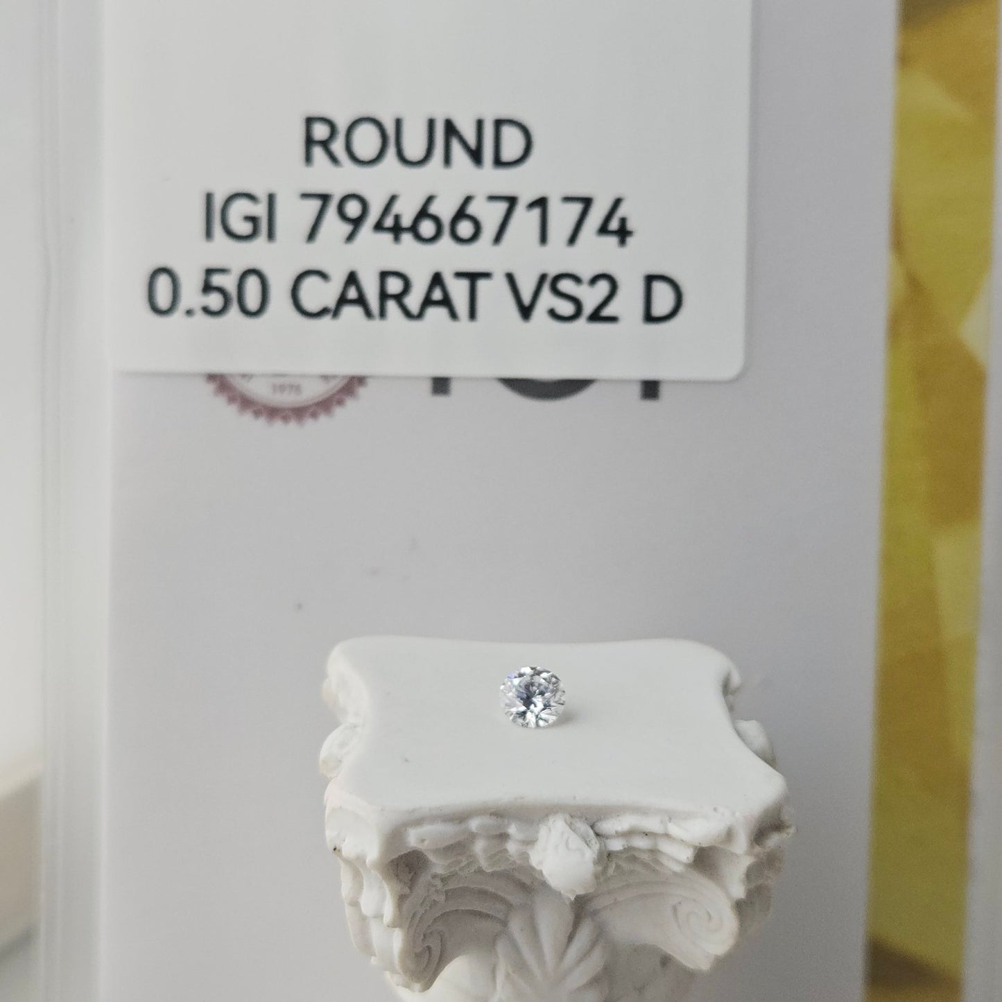 0.50CT VS2 D 794667174 Round Cut Lab Grown Diamond