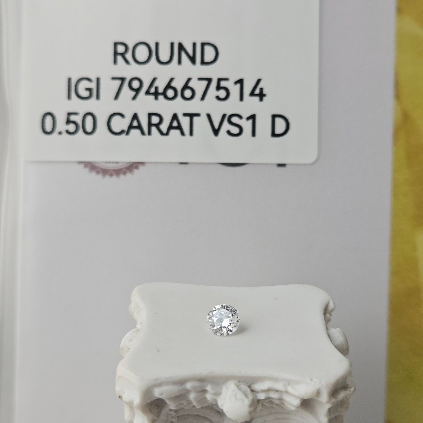 0.50CT VS1 D 794667514 Round Cut Lab Grown Diamond