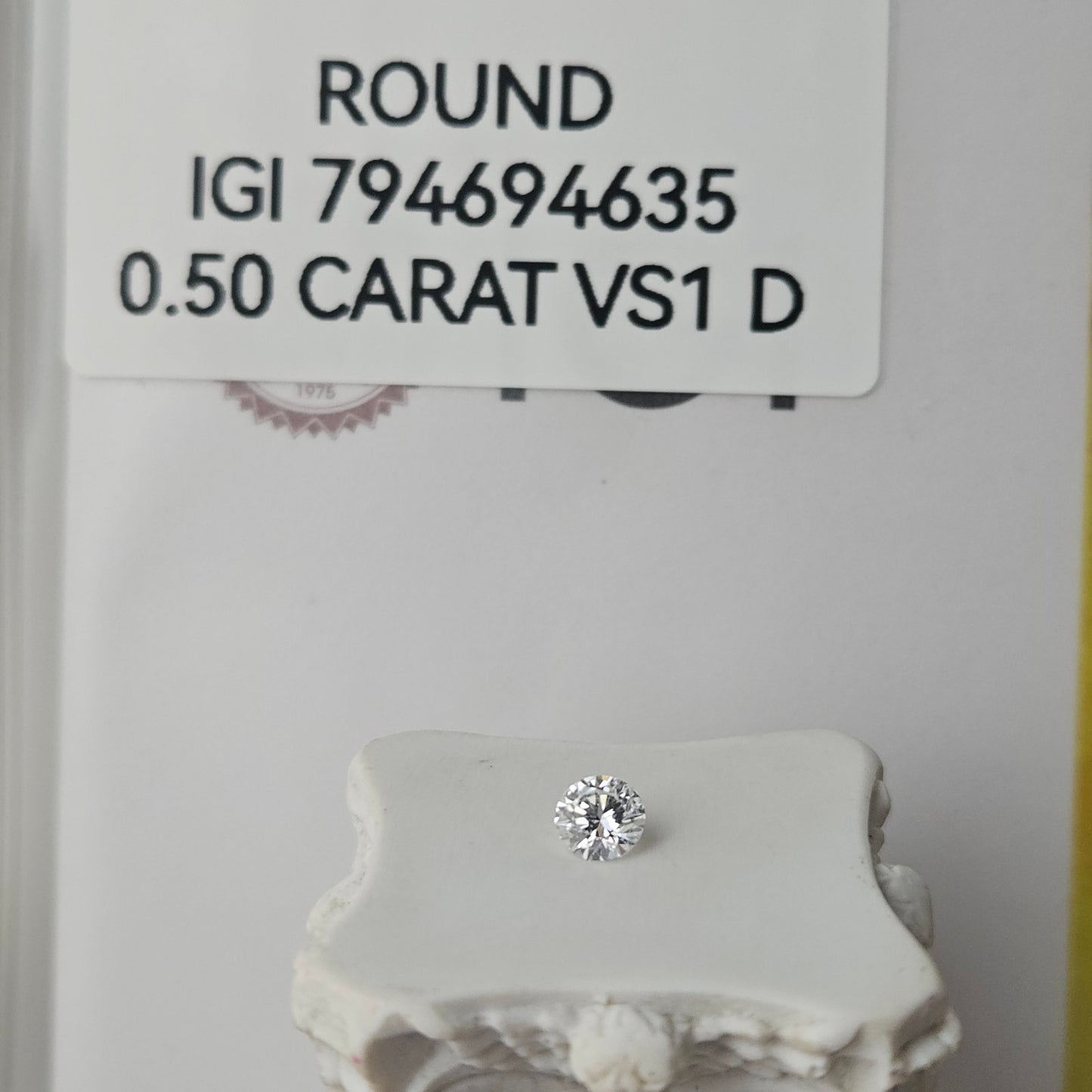 0.50CT VS1 D 794694635 Round Cut Lab Grown Diamond