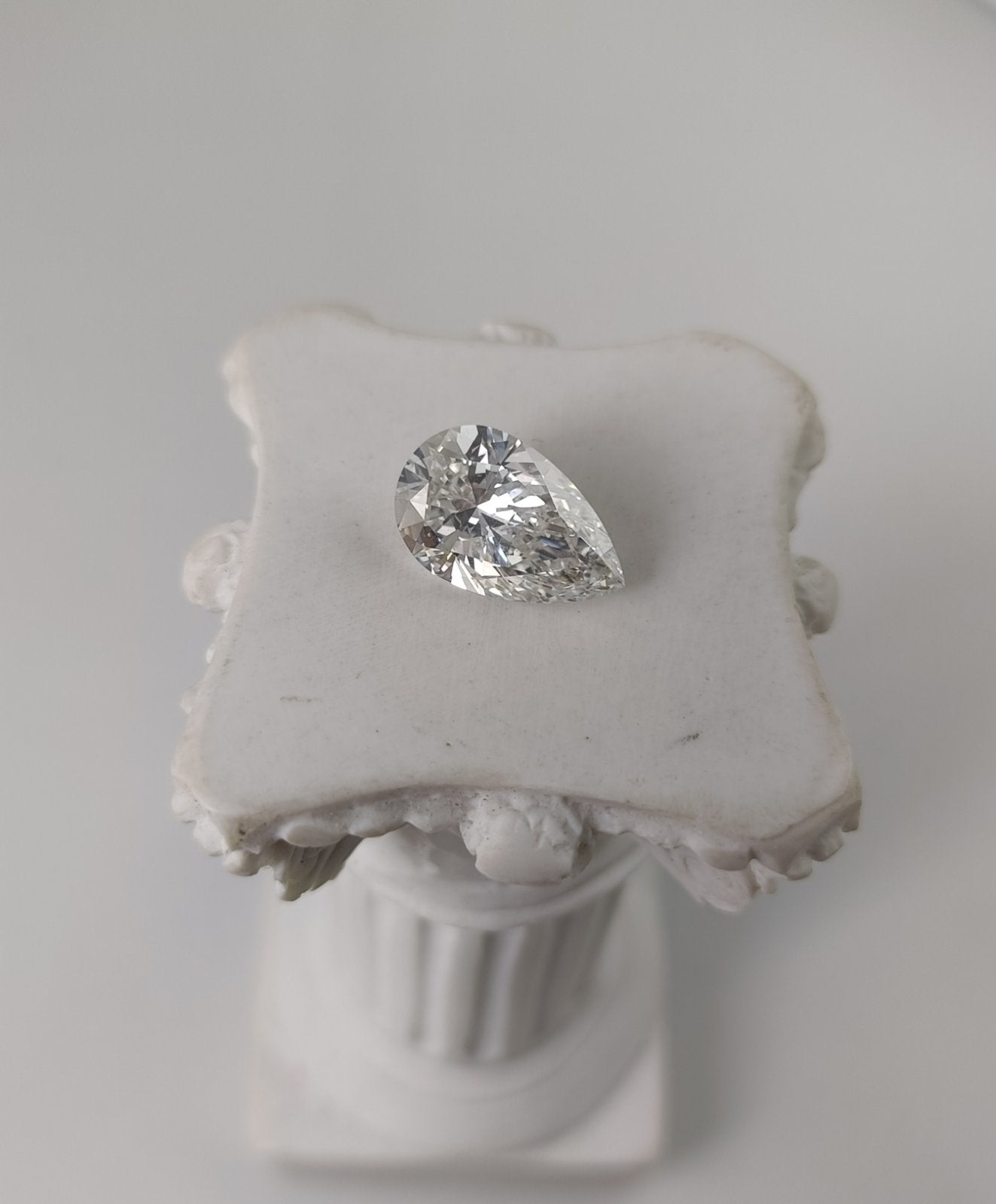 3.0CT VS1 E 717579499 Pear Cut Lab Grown Diamond