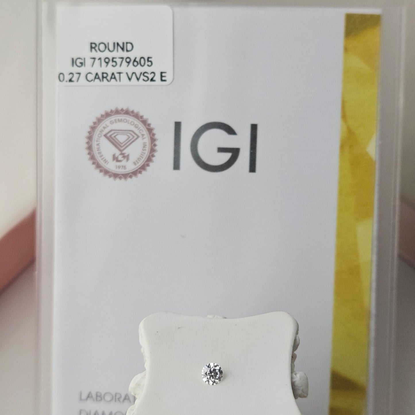 0.27CT VVS2 E 719579605 Round Cut Lab Grown Diamond