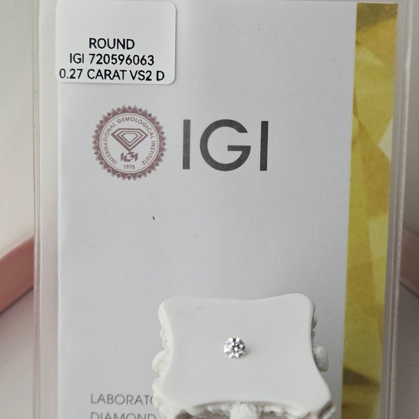 0.27CT VS2 D 720596063 Round Cut Lab Grown Diamond