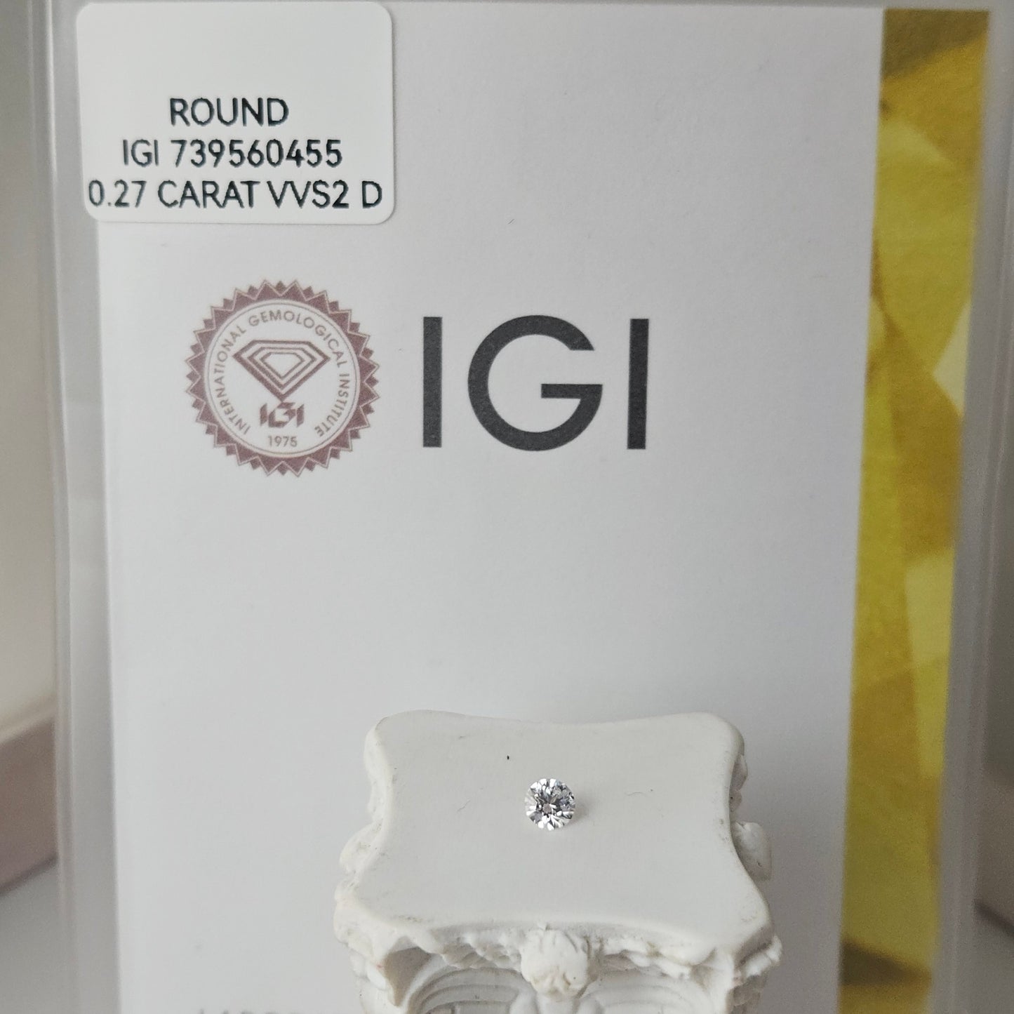 0.27CT VVS2 D 739560455 Round Cut Lab Grown Diamond