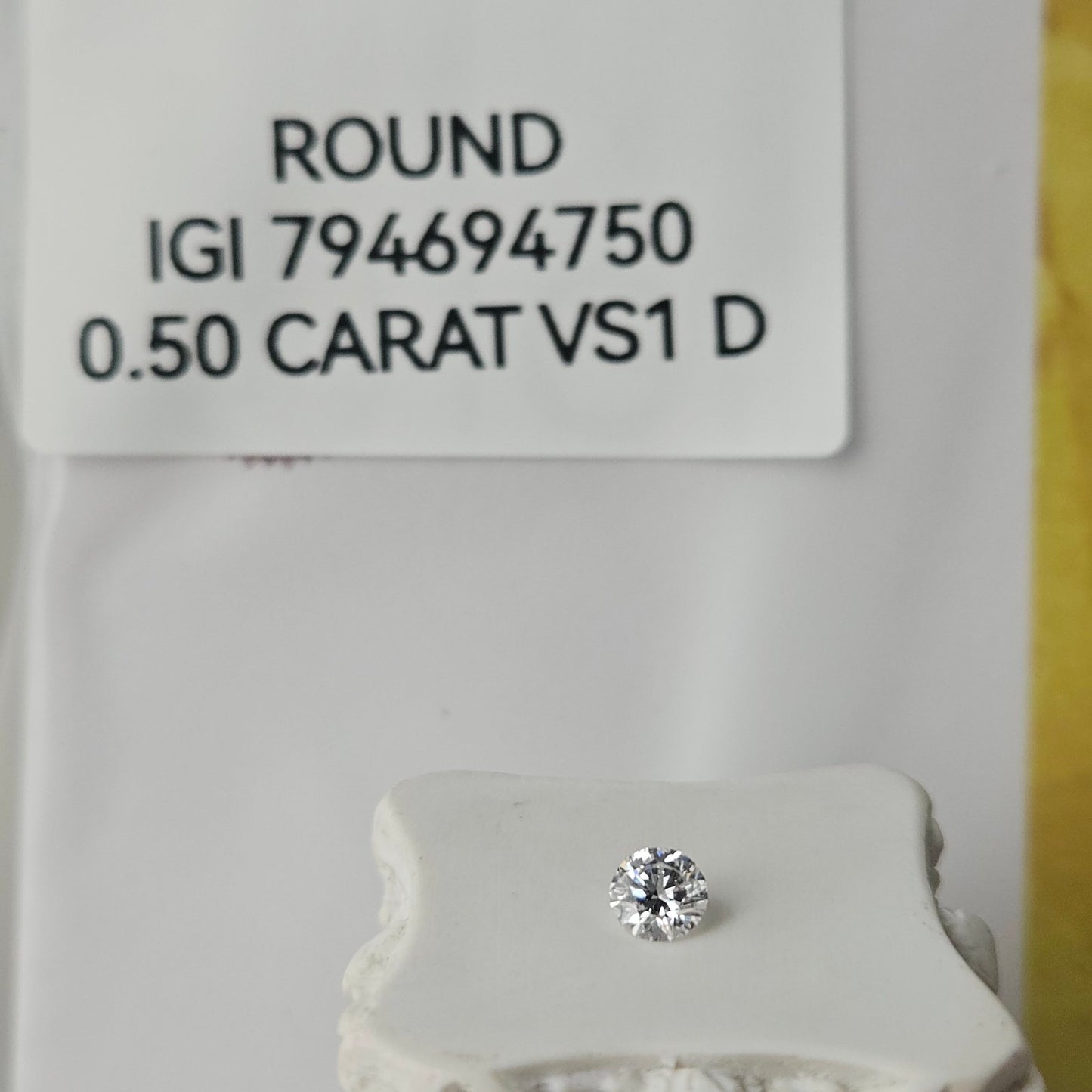 0.50CT VS1 D 794694750 Round Cut Lab Grown Diamond