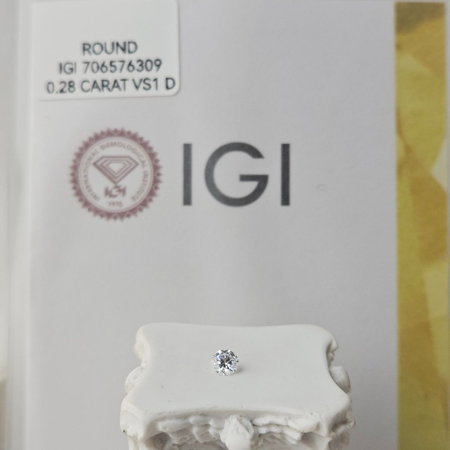 0.28CT VS1 D 706576309 Round Cut Lab Grown Diamond