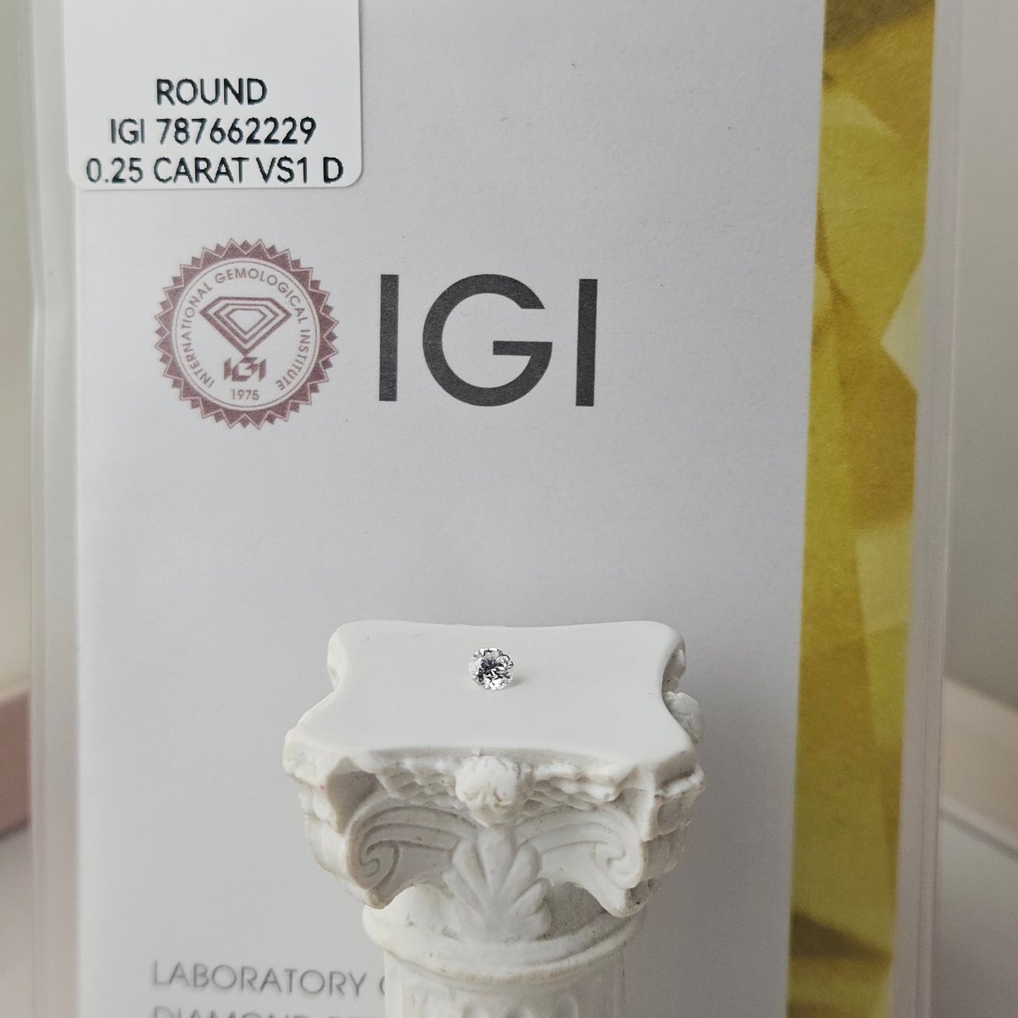 0.25CT VS1 D 787662229 Round Cut Lab Grown Diamond