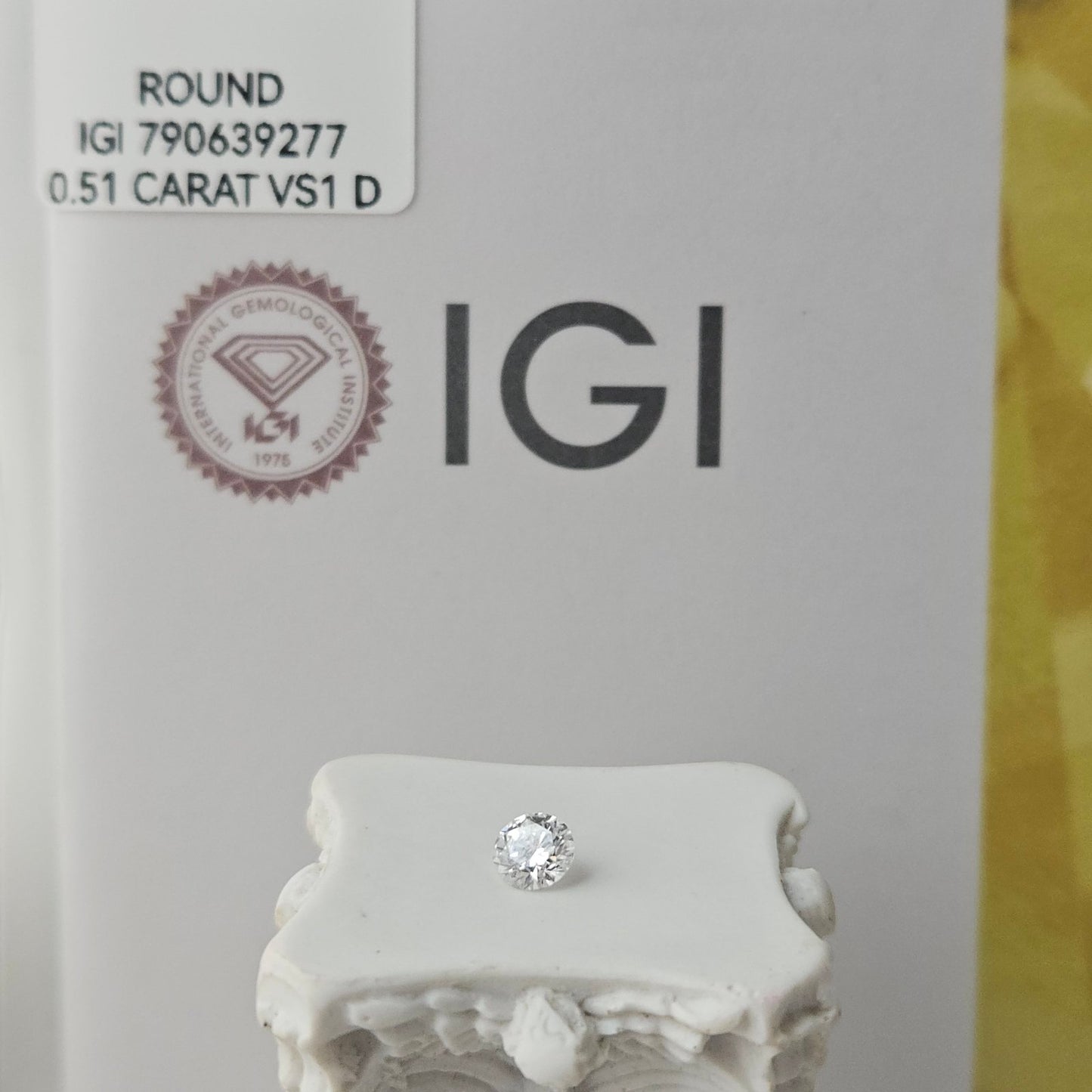 0.51CT VS1 D 790639277 Round Cut Lab Grown Diamond