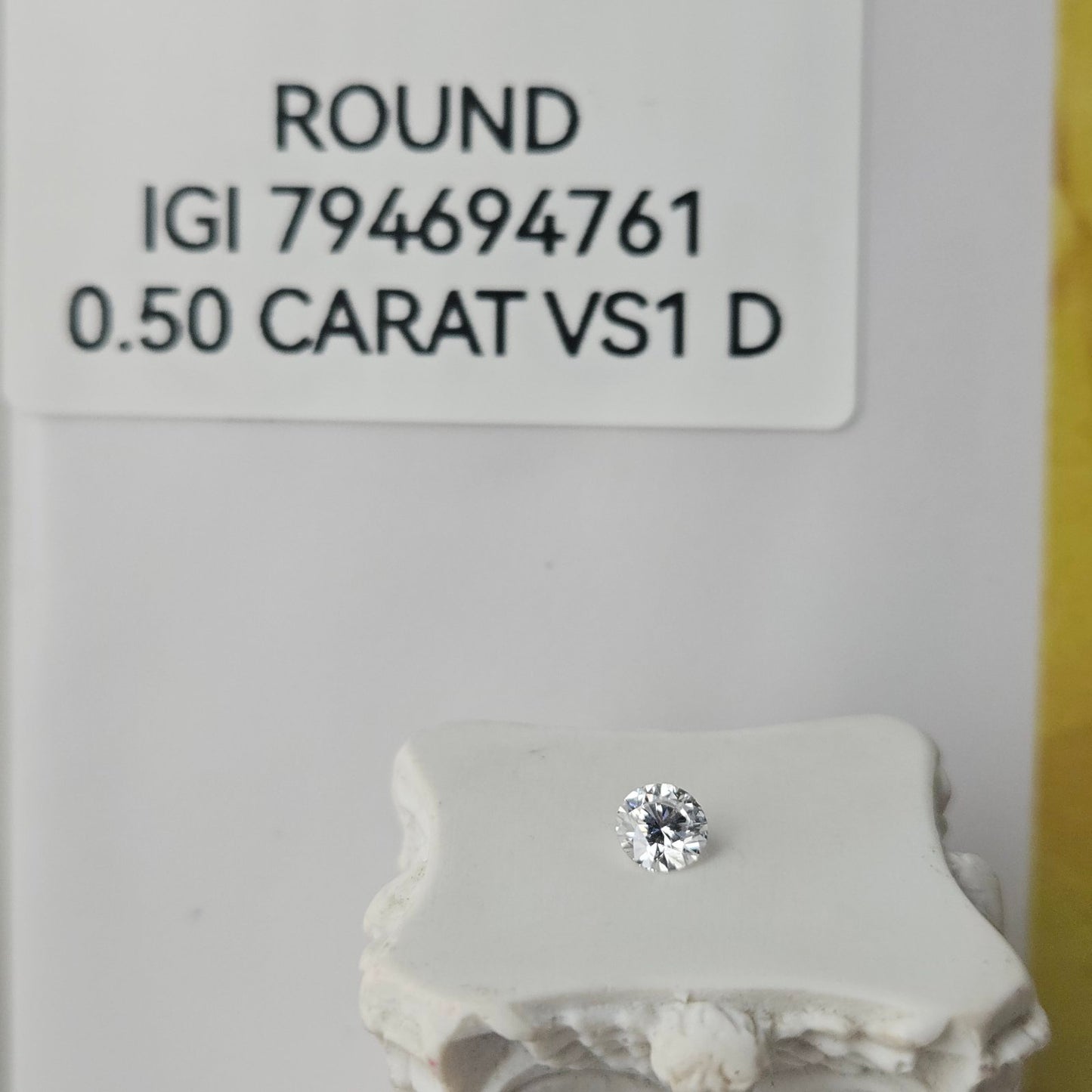 0.50CT VS1 D 794694761 Round Cut Lab Grown Diamond