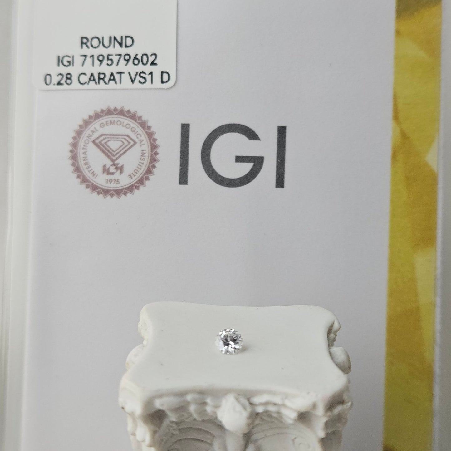 0.28CT VS1 D 719579602 Round Cut Lab Grown Diamond