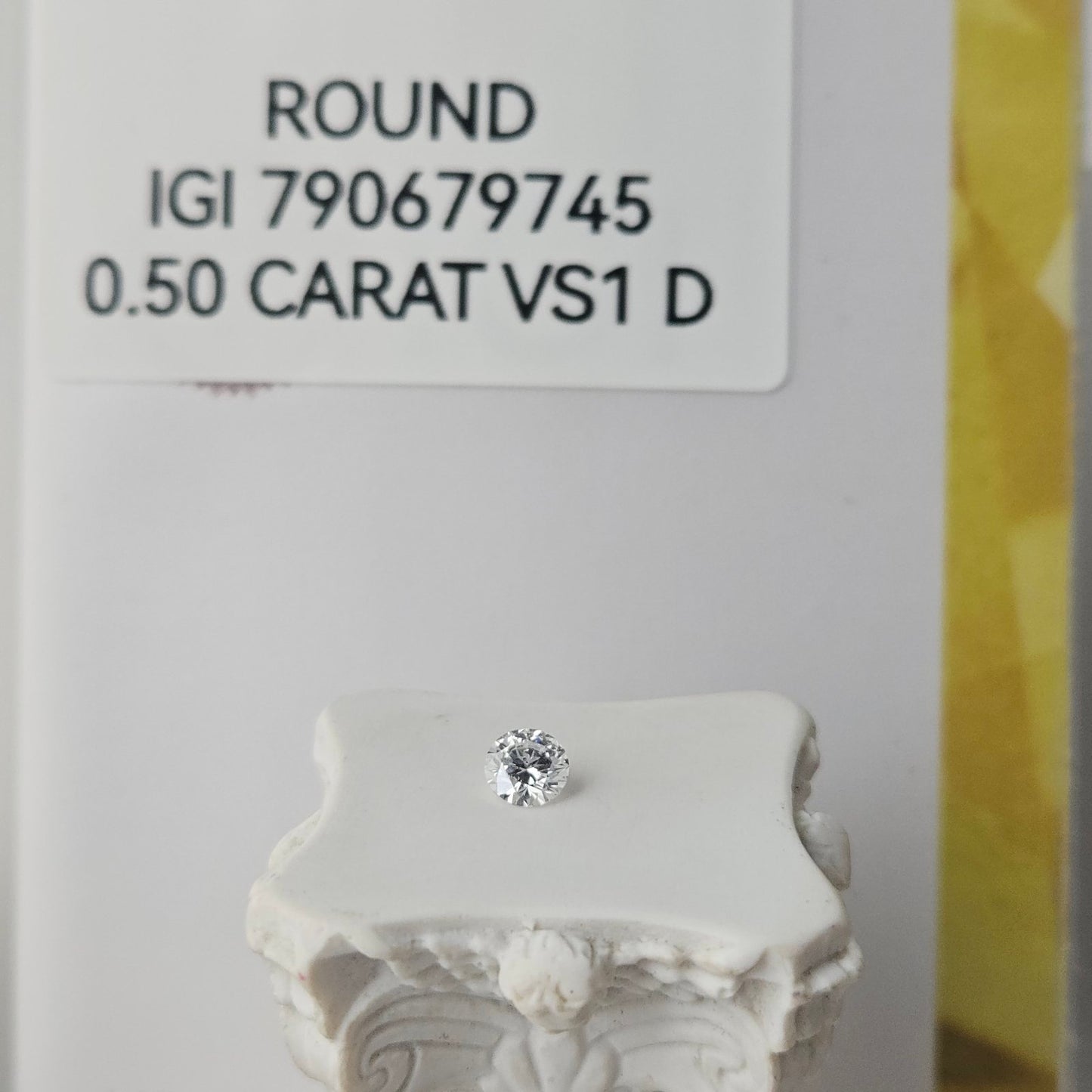 0.50CT VS1 D 790679745 Round Cut Lab Grown Diamond