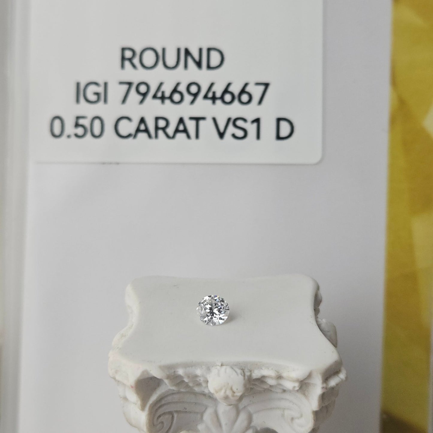 0.50CT VS1 D 794694667 Round Cut Lab Grown Diamond