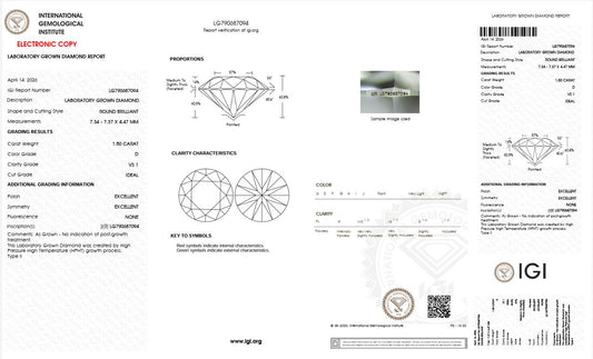 1.50CT VS1 D 790687094 Round Cut Lab Grown Diamond
