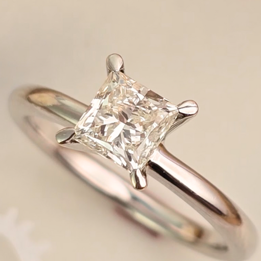 1.00CT VS1 L 1387480930 Princess Cut Natural Diamond (center stone only)
